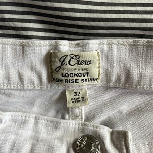 J Crew high rise skinny lookout white jeans size 32